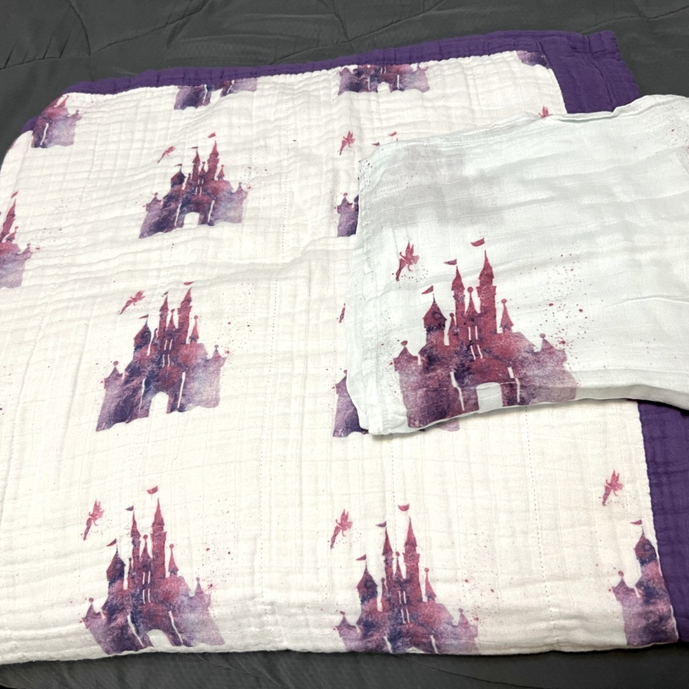 Sweet Ellie sue Disney quilt and swaddle blanket